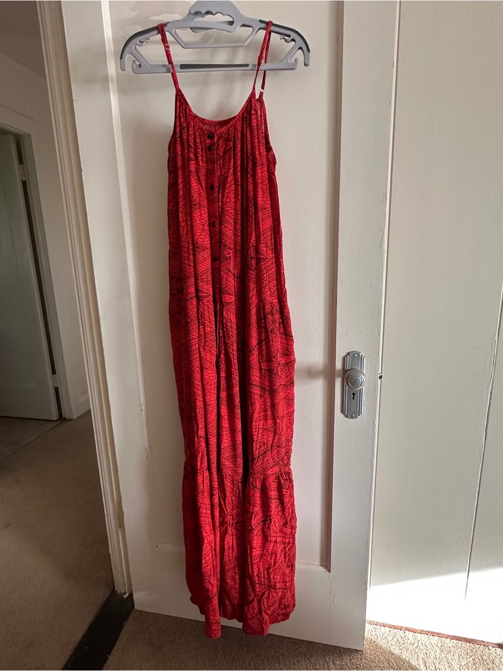 Tanoa lole layered Red and black maxi dress with pockets